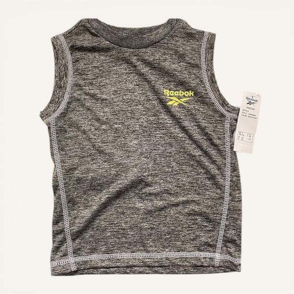 Костюм Reebok спортивний комплект трійка майка + футболка + шорти дитячий на хлопчика 116 см (5-6 років) жовтий, сірий, синій 132033282 фото