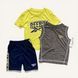 Костюм Reebok спортивний комплект трійка майка + футболка + шорти дитячий на хлопчика 116 см (5-6 років) жовтий, сірий, синій 132033282 фото 1