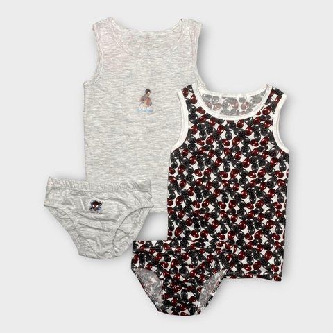 Комплект білизни Primark набір білизняний майка 2 шт. + труси 2 шт. SpiderMan Людина Павук 116 см (5-6 років) сірий 125910950 фото