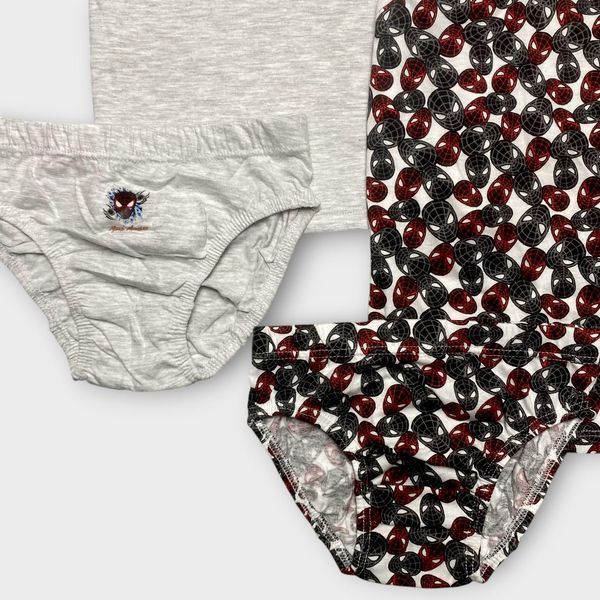 Комплект білизни Primark набір білизняний майка 2 шт. + труси 2 шт. SpiderMan Людина Павук 116 см (5-6 років) сірий 125910950 фото