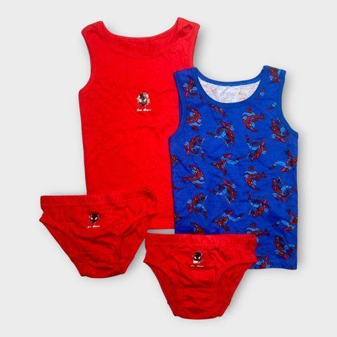 Комплект білизни Primark набір білизняний майка 2 шт. + труси 2 шт. SpiderMan Людина Павук Спайдер Мен 110 см (4-5 років) синій, червоний 125911033 фото