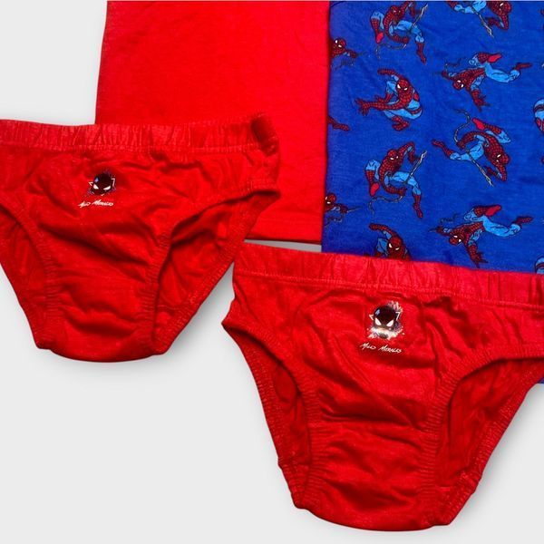 Комплект білизни Primark набір білизняний майка 2 шт. + труси 2 шт. SpiderMan Людина Павук Спайдер Мен 110 см (4-5 років) синій, червоний 125911033 фото