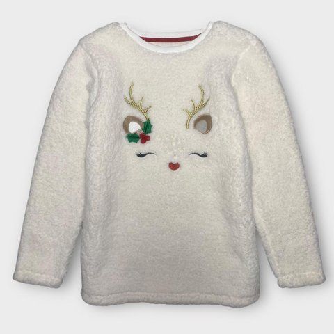 Кофта Primark тепла дитяча на дівчинку різдвяна новорічна Олень 158 см (12-13 років) біла 118852314 фото