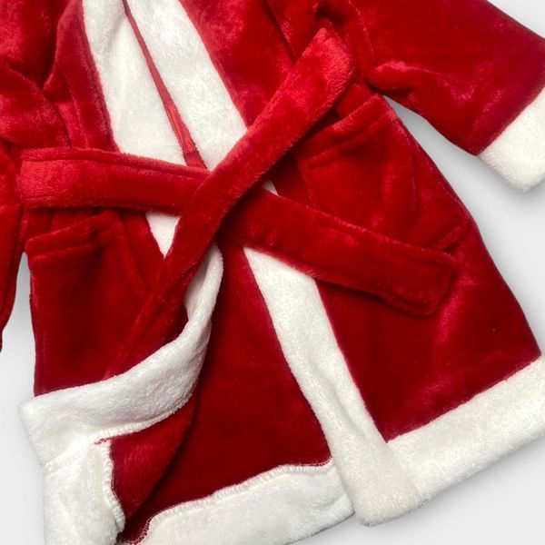 Халат Primark плюшевий теплий дитячий різдвяний, новорічний Санта 80 см (9-12 міс) червоний 118895010 фото