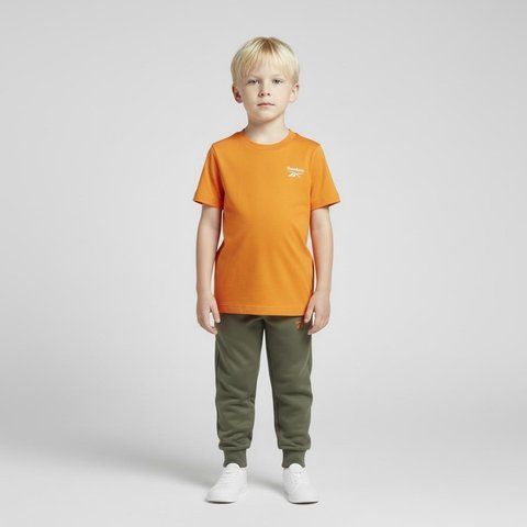 Костюм Reebok спортивний дитячий на хлопчика комплект футболка + штани 98 см (2-3 роки) зелений, помаранчевий 131901211 фото