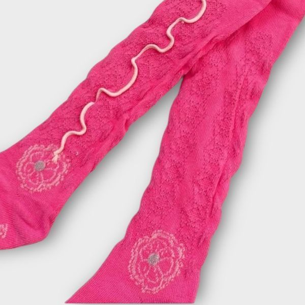 Колготи Be Snazzy ажурні дитячі на дівчинку з об'ємним візерунком по всій довжині 104-110 см (4-5 років) малинові 114261472 фото