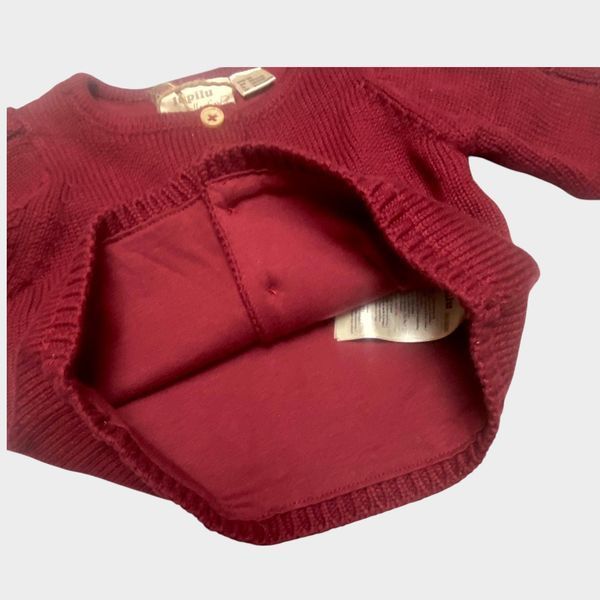 Костюм Lupilu в'язаний дитячий трикотаж кофта + штани 50-56 см (0-2 міс) бордовий 128588267 фото