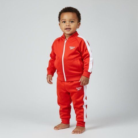 Костюм Reebok спортивний дитячий утеплений на флісі кофта + штани 80 см (9-12 міс) червоний 131901122 фото